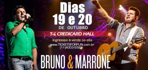 Bruno e Marrone fazem duas únicas apresentações, no Credicard Hall, nos dias 19 e 20 de outubro da turnê que tem percorrido o Brasil em 2013. O sucesso das apresentações tem como carro chefe a canção “Vidro fumê”, que segundo ...