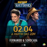 Fernando e Sorocaba irão participar do Programa do Ratinho nesta quarta-feira, 02 de abril. A dupla irá conversar com o ...