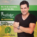 No próximo dia 14 de novembro, o cantor e compositor Paulinho Reis será um dos destaques do programa Bom Dia Campo, ...