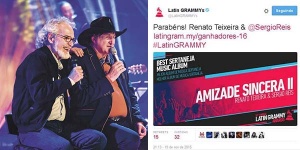 Sérgio Reis e Renato Teixeira, foram os vencedores do Melhor Álbum de música sertaneja 2015 com “Amizade Sincera II”