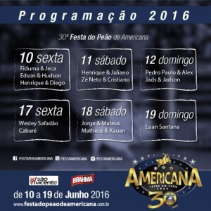 Festa do Peão de Americana 2016 - Ingressos e Shows