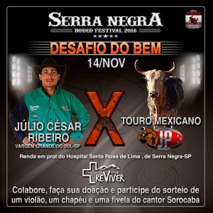 Serra Negra Rodeo Festival terá Desafio do Bem em prol do Hospital Santa Rosa de Lima