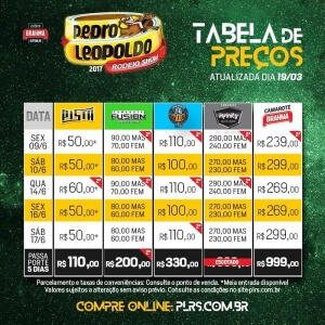 Pedro Leopoldo Rodeio Show 2017 - Ingressos e Shows