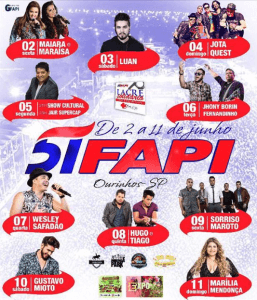 Fapi Ourinhos 2017 - Ingressos e Shows