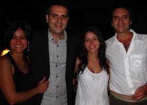 Paula (esposa de Almir), Rodrigo Sater, Carolina Junqueira e Almir Sater