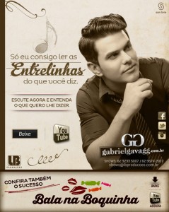 O cantor Gabriel Gava disponibilizou para baixar o seu mais um sucesso romântico para o público sertanejo, a música se chama “Entrelinhas”, vale conferir a Gabriel Gava cantando uma música romântica. Quer BAIXAR “Entrelinhas”, a nova música de Gabriel Gava ...