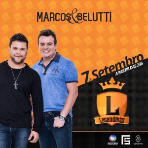 A dupla sertaneja Marcos e Belutti, participa neste sábado 07 de Setembro, do Programa Legendários da Rede Record. Essa será a segunda vez que os sertanejos participam da atração. No programa a dupla irá cantar ao vivo sucessos como “I ...