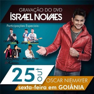 Na próxima sexta-feira, dia 25, no Centro Cultural Oscar Niemeyer em Goiânia, acontece a gravação do primeiro DVD do Israel Novaes. O cantor, que ficou conhecido com o hit “Vem Ni Mim Dodge Ram”, promete valorizar o seu lado romântico, ...