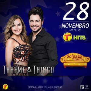Sucesso no universo sertanejo, a dupla sertaneja Thaeme e Thiago irá participar amanhã do programa “Sofazão de couro” na Rádio Transamérica. ...