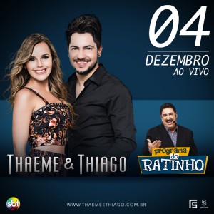 A nova formação da dupla Thaeme e Thiago já tem data de estreia na televisão: hoje, dia 04 de dezembro, ...