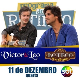 Os cantores sertanejos Victor e Leo serão um dos convidados especiais de hoje, no Programa do Ratinho. Além de cantar os maiores sucessos, a dupla também irá participar do quadro “Sabe tudo” e falar sobre os novos projetos para o ...