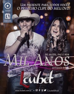 O cantor sertanejo Loubet lançou, oficialmente, a sua nova música de trabalho, “Mil Anos”, que tem a participação da cantora Lais. Junto com a música o cantor também lançou o clipe que pode ser assistido abaixo. Escute abaixo a música: ...