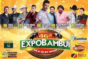 Confira aqui a programação completa da Expo Bambuí 2016 – Ingressos e Shows A Expo Bambuí 2016, que chega a sua 46ª edição, irá acontecer entre os dias 06 e 10 de julho, no Parque de Exposições de Bambuí – Minas Gerais. São aguardados para o evento mais ...